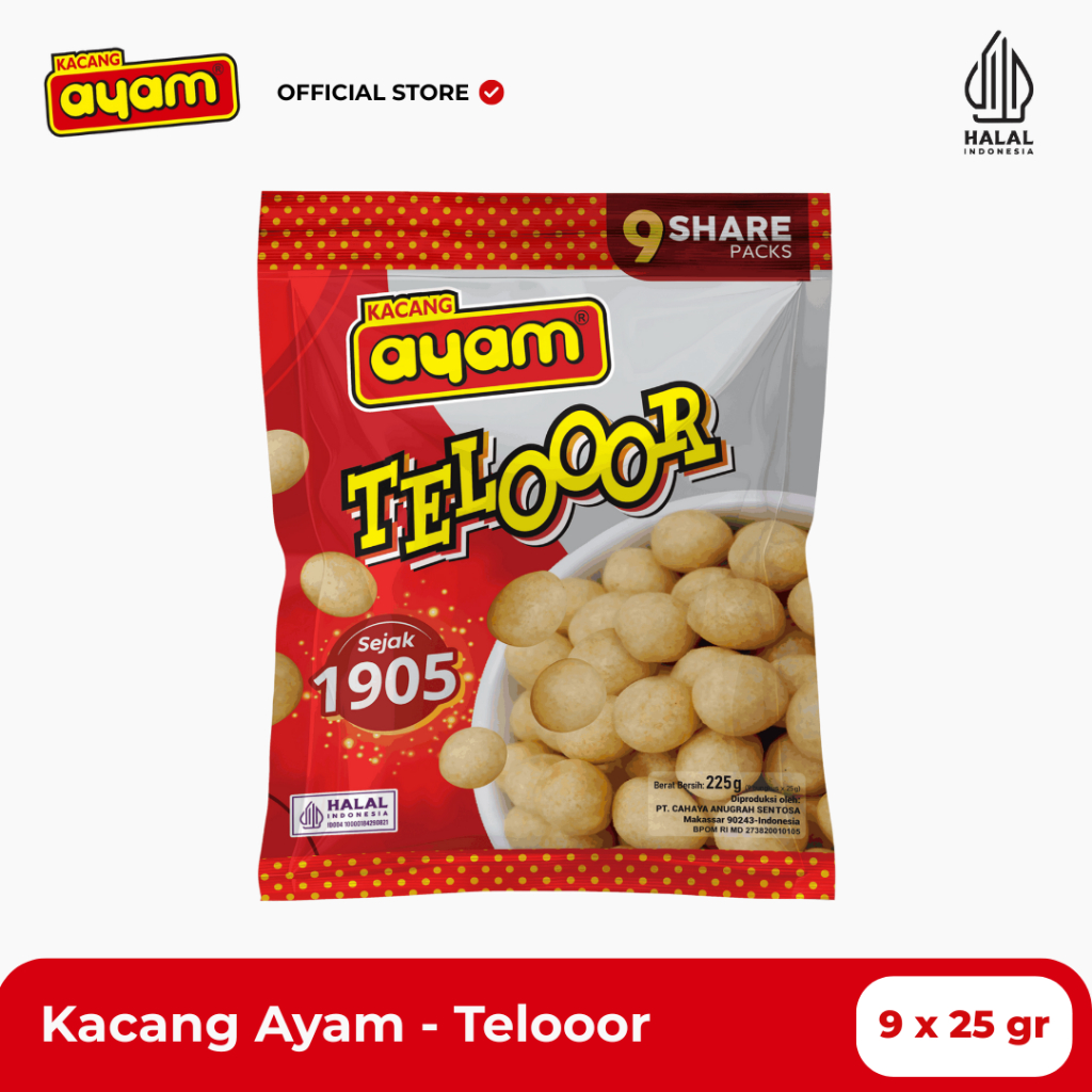 

Kacang Ayam Telooor / Kacang Telur Cahaya Share Packs (9 in 1) 225gr