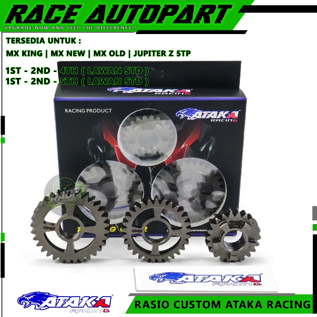 ATAKA Racing Gigi Rasio Jupiter Z Vega R MX New MX Old MX King Lawan Standar STD Gear