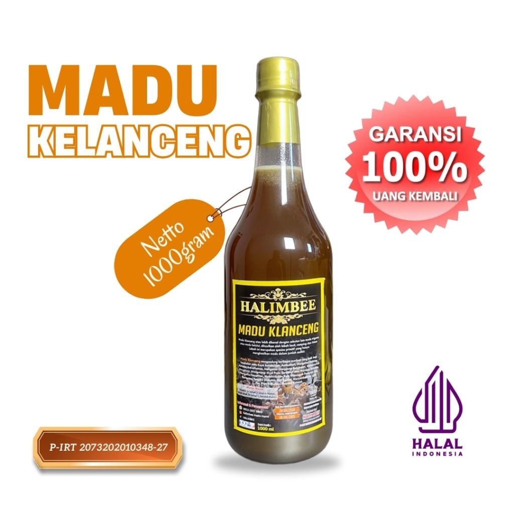 

MADU KLANCENG MURNI 100% KEMASAN BOTOL 1 KG - HALIMBEE