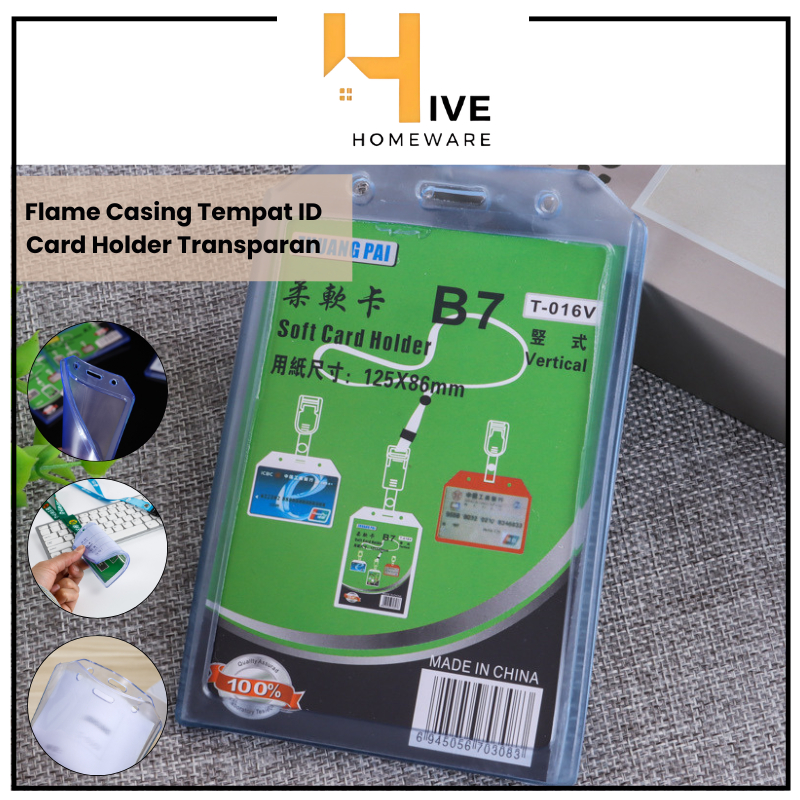 

HIVE Flame Casing Tempat ID Card Holder Transparan / Tempat ID Karet Casing Karet Bening Kartu