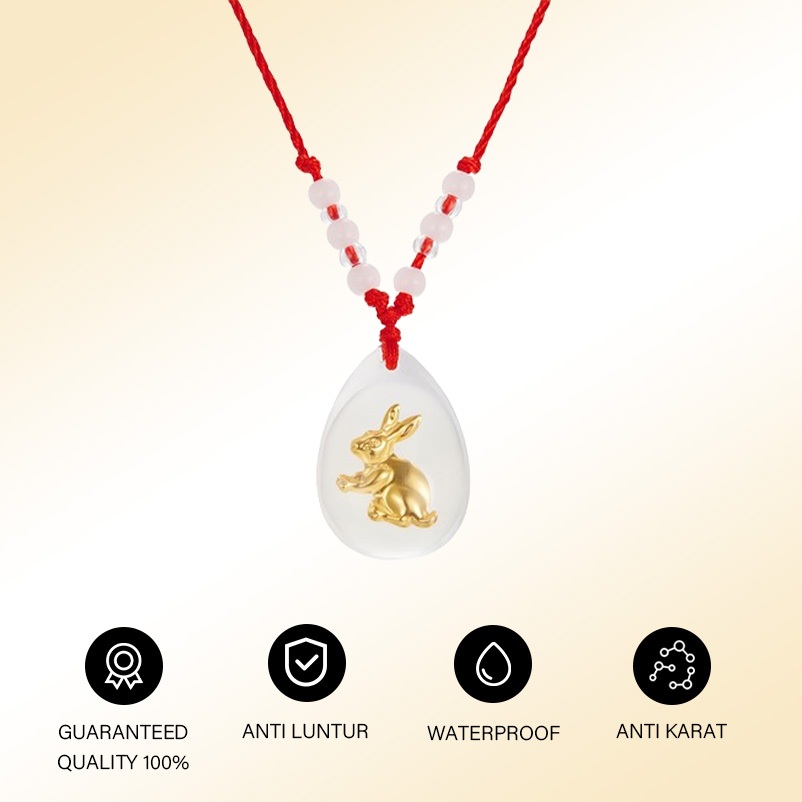 Ginmme Kalung Tali Liontin Bercahaya Kristal Liontin 12 Zodiak Emas Indah Tali Merah