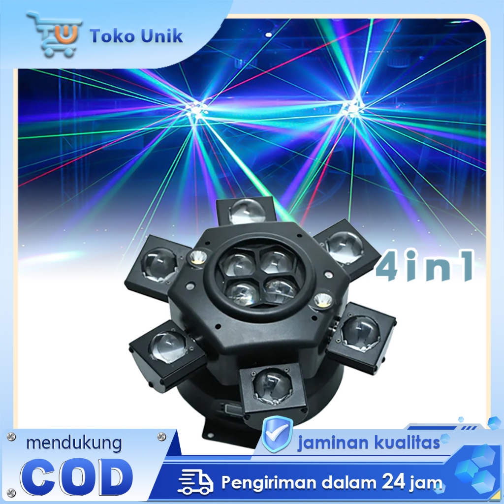 Lampu Sorot Disco Lampu Panggung Putar 10 Mata Lampu Disco Laser Lampu Beam Untuk Pesta KTV Bar