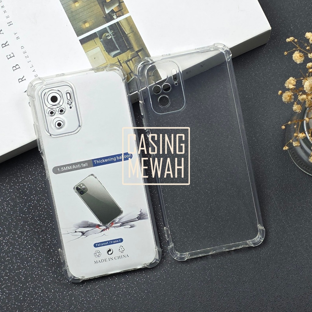 Premium SoftCase Airbag Anticrack Tebal Crystal Transparan Case Kompatibel untuk Redmi Note 10 4G Re