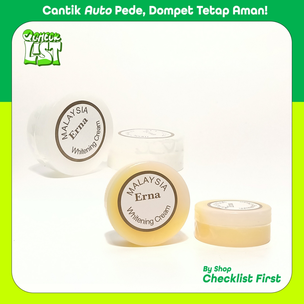 Cream Erna Malaysia 2in1 (Siang & Malam) + Krim Pemutih Wajah