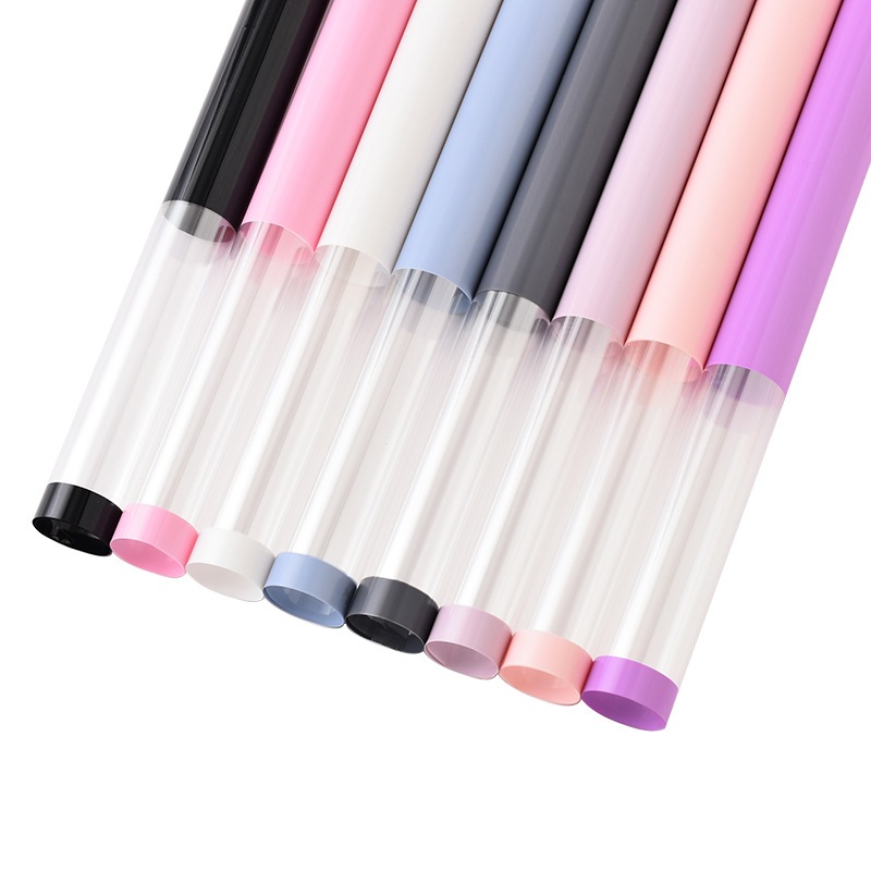 

[ 20 LEMBAR ] Kertas Buket Cellophane Flower Wrapping Paper Color Frame Transparan List Waterproof KB6054