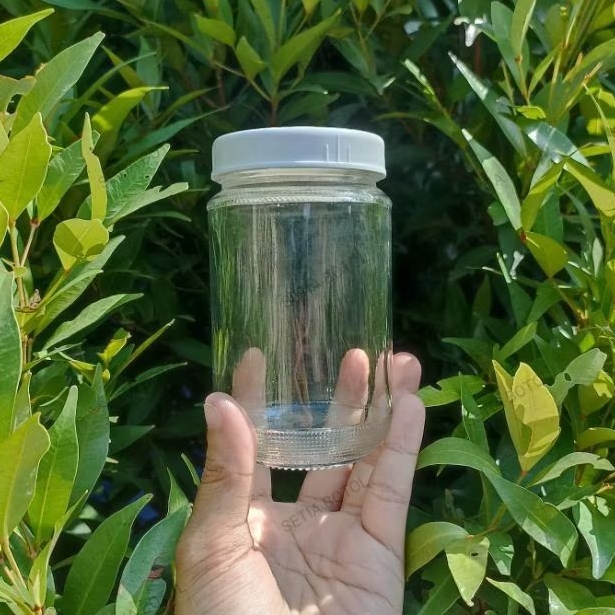 Botol Kaca Jar 350 ml Tutup Plastik/Alumunium