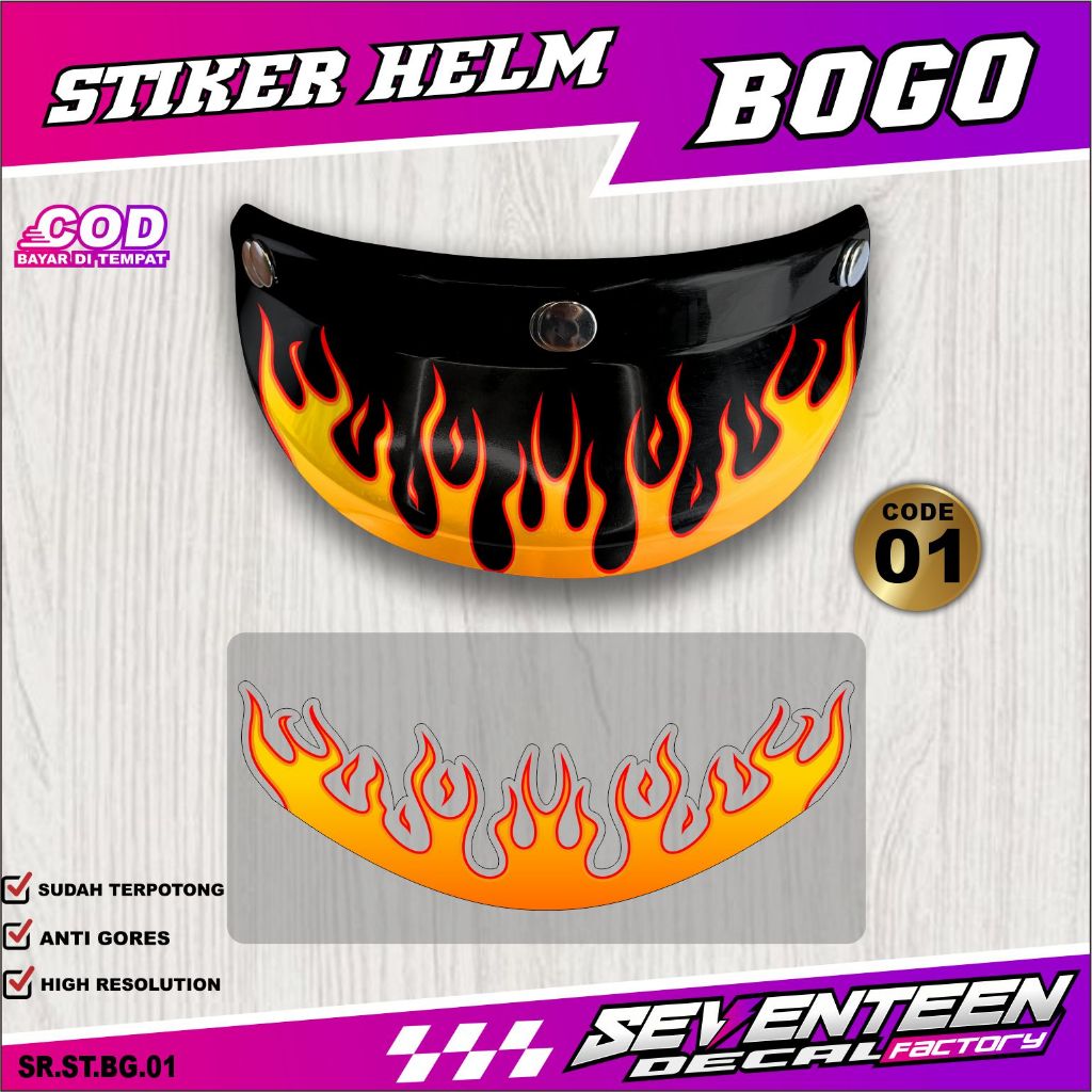 STIKER HELM BOGO STIKER CUTTING HELM TERBARU PROMO COD