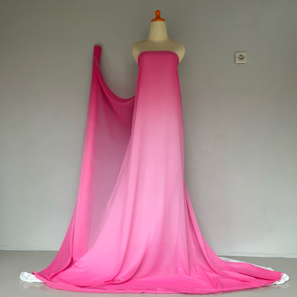 Kain Gradasi Sifon | Chiffon Ombre | Bahan Halus Jatuh Warna