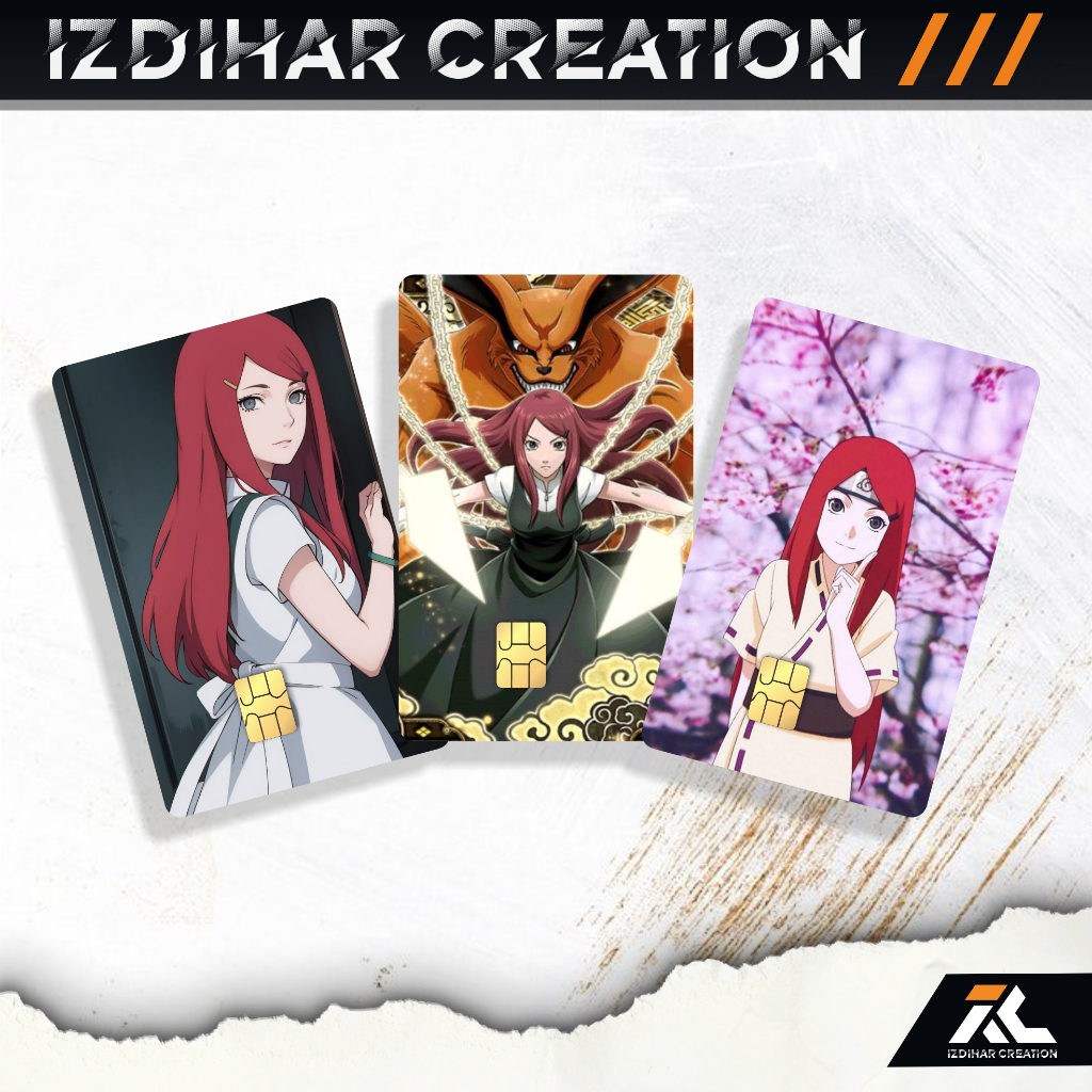 

Stiker Kartu Atm Emoney Flazz Etoll Skincard Sticker Atm Garskin Tema Kushina Laminasi Glosy