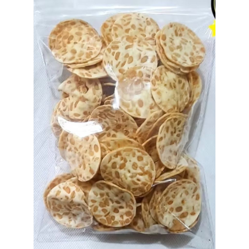 

Kripik tempe sagu Enak (free buble wrap + kardus)