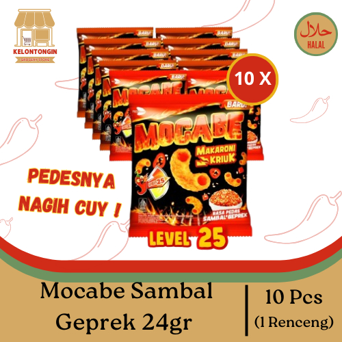 

MOCABE Makaroni Sambal Geprek 10 Pcs / Snack Pedas / Camilan Gurih / Camilan Enak