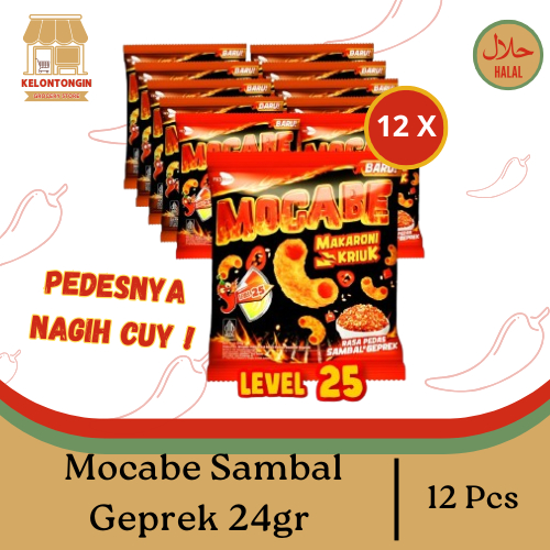

MOCABE Makaroni Sambal Geprek 12 Pcs / Snack Pedas / Camilan Gurih / Camilan Enak