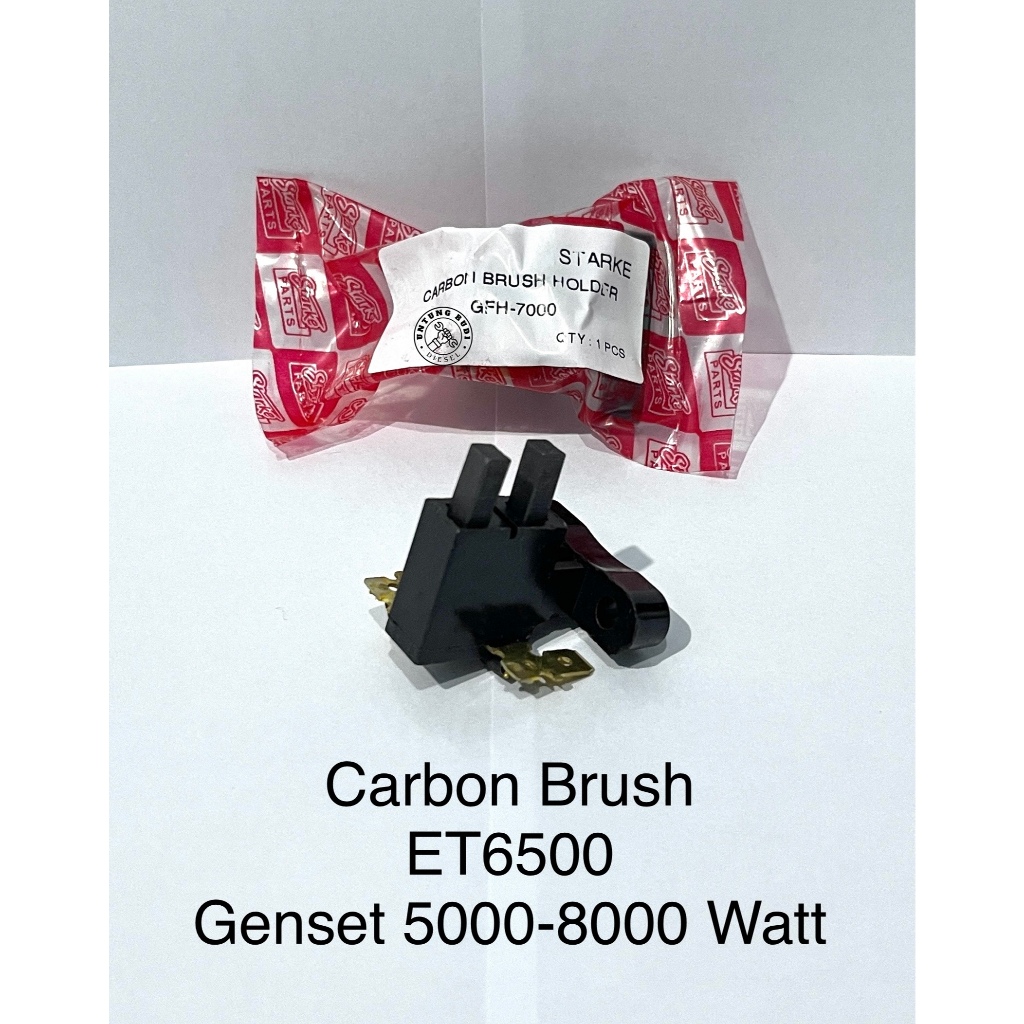 Carbon Brush Brostel ET6500 Starke dengan Holder Assy Arang Genset 5000-8000 Watt ET5000 ET5500 ET60