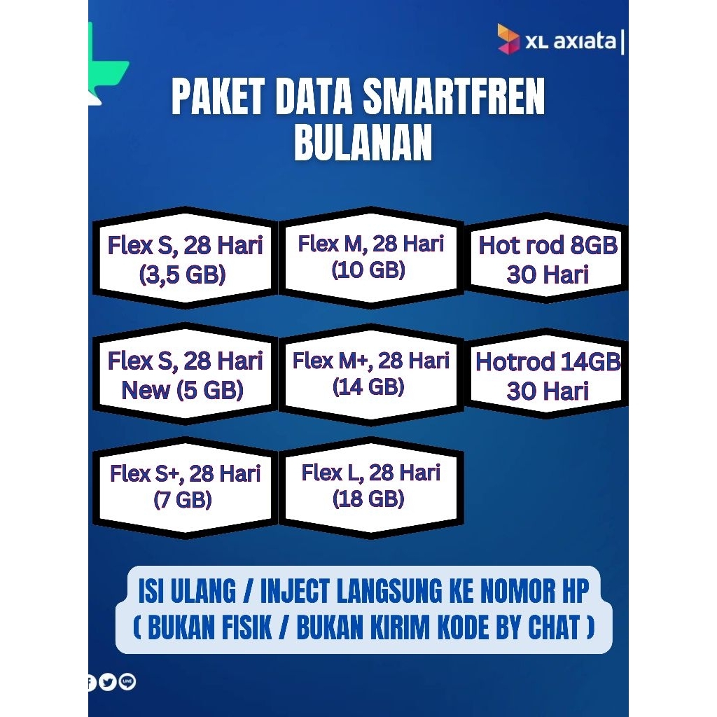 Isi Ulang Kuota XL Bulanan (Inject Kuota)