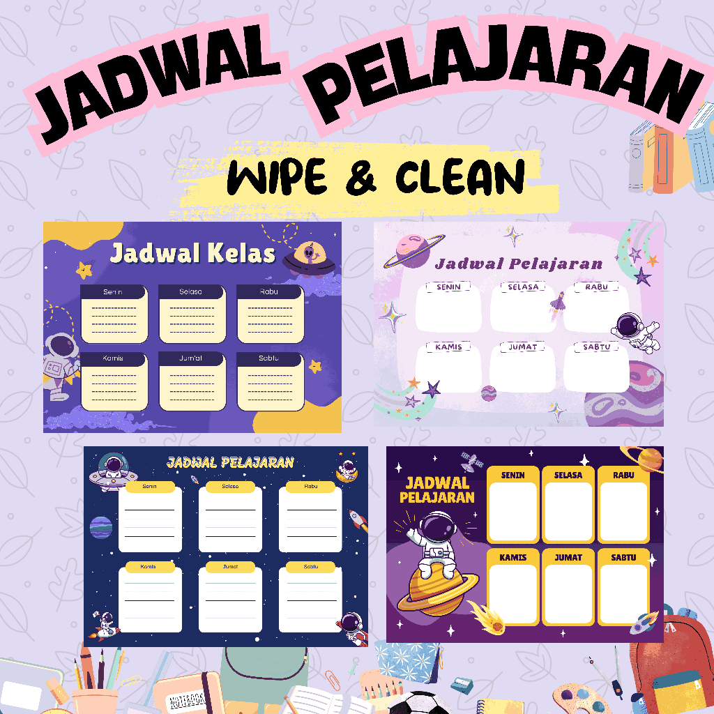 

Poster Jadwal Pelajaran Sekolah Tema Luar Angkasa II Jadwal Pelajaran Ukuran A4 - Wipe And Clean II HOKKY'S PRINTING