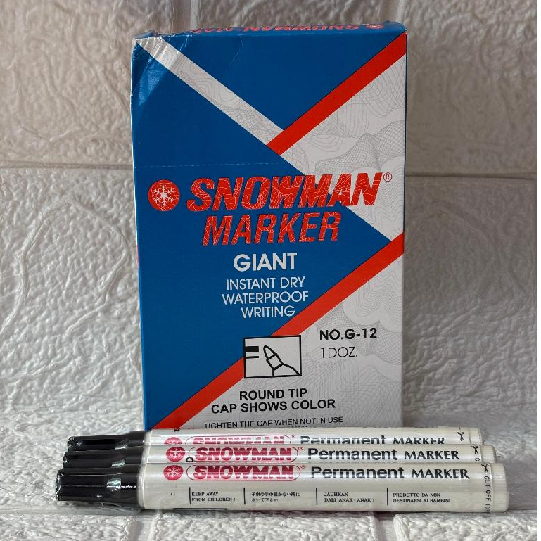 

Spidol Snowman Permanen Hitam / Permanent Marker 1 Kotak Isi 12 Pcs