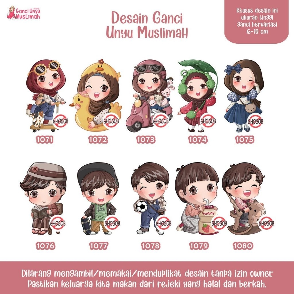 GANCI UNYU MUSLIMAH READYSTOCK GANCI AKRILIK FREE REQUEST CUSTOM NAME+KACAMATA GANCI TERBARU GANCI L