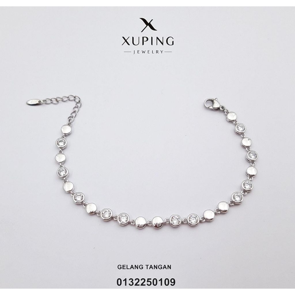 gelang wanita rantai emas putih model simple dan permata