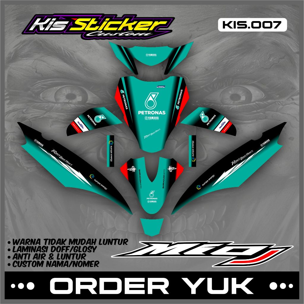 DECAL STICKER FULL BODY MIO J - DEKAL STIKER STRIPING VARIASI YAMAHA MIO J FULL BODY ANTI LUNTUR PET