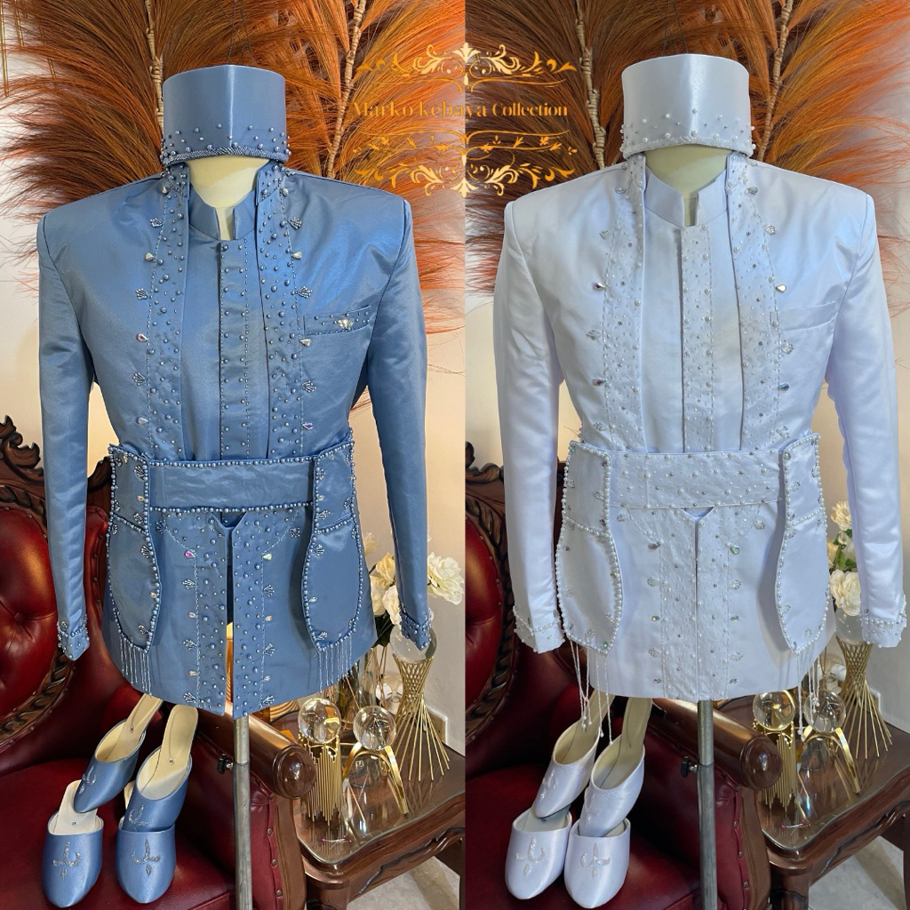 Beskap pengantin sunda denim | Beskap sunda pengantin | Beskap pengantin pria sunda