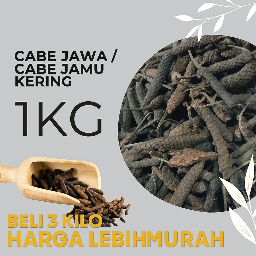 

Cabe Jawa / Cabe Jamu Kering Kemasan 1Kg Cabe Jawa Kering 1kg Cabe Jawa 1kg / Cabe Puyang 1kg
