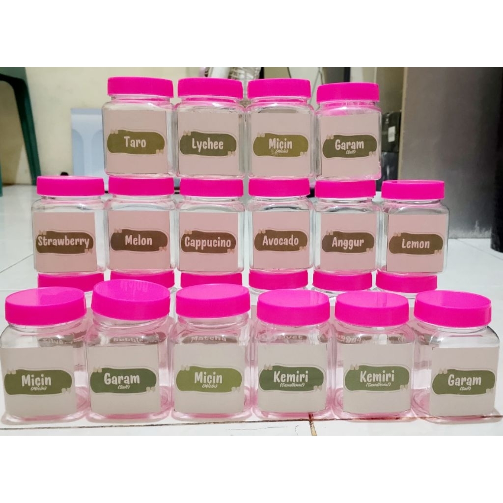 TERLENGKAP TOPLES BUMBU DAPUR 200ML pink bonus sendok dan stiker