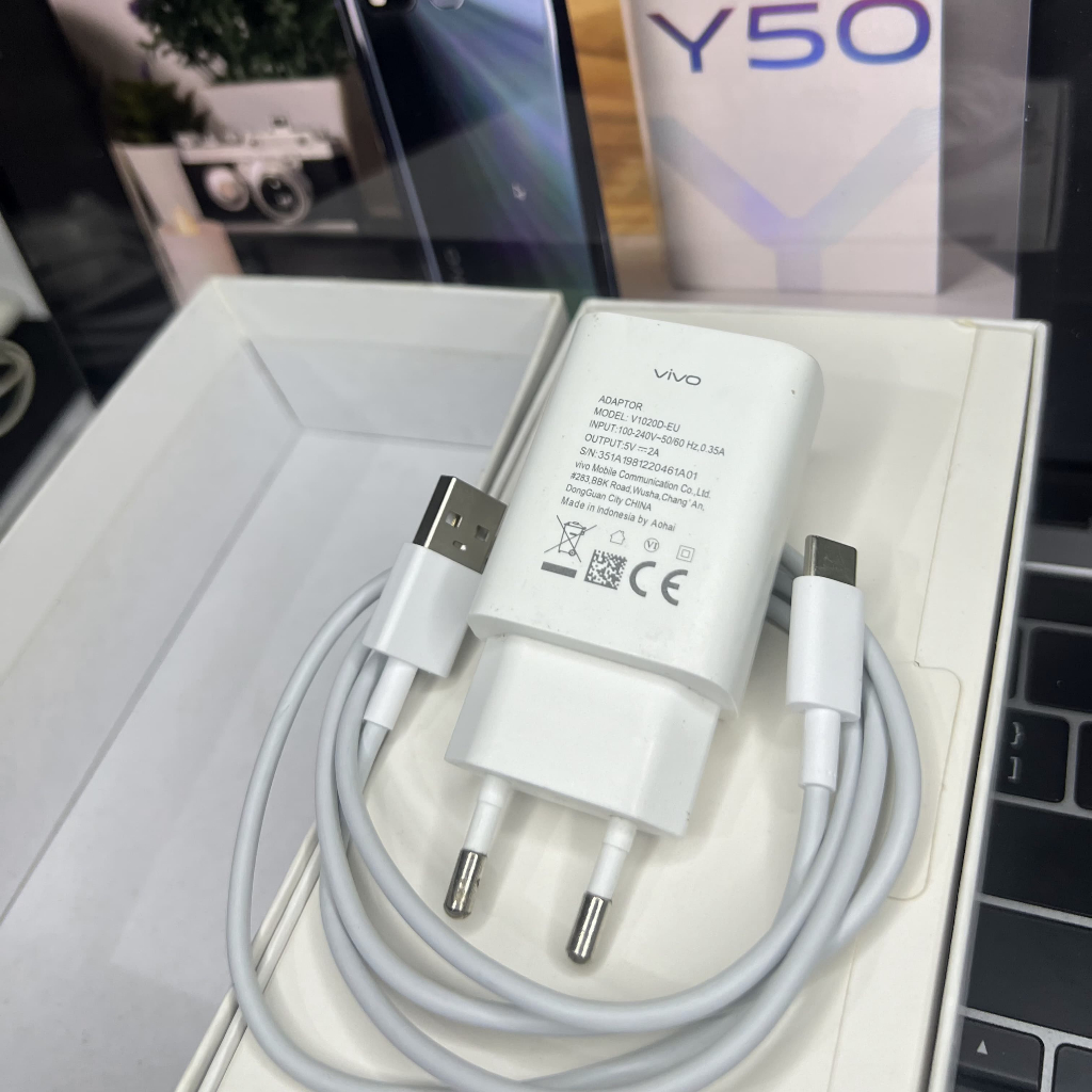 CAS CHARGER VIVO Y50 ORIGINAL BAWAAN HP TIPE C 10 WATT SUPPORT Y30