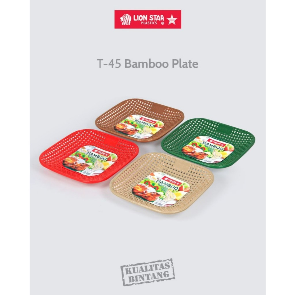 Tatakan Piring Plastik Rotan Bambu Lion Star T-45 Bamboo Plate | Piring Plastik Anyaman Rotan Bambu