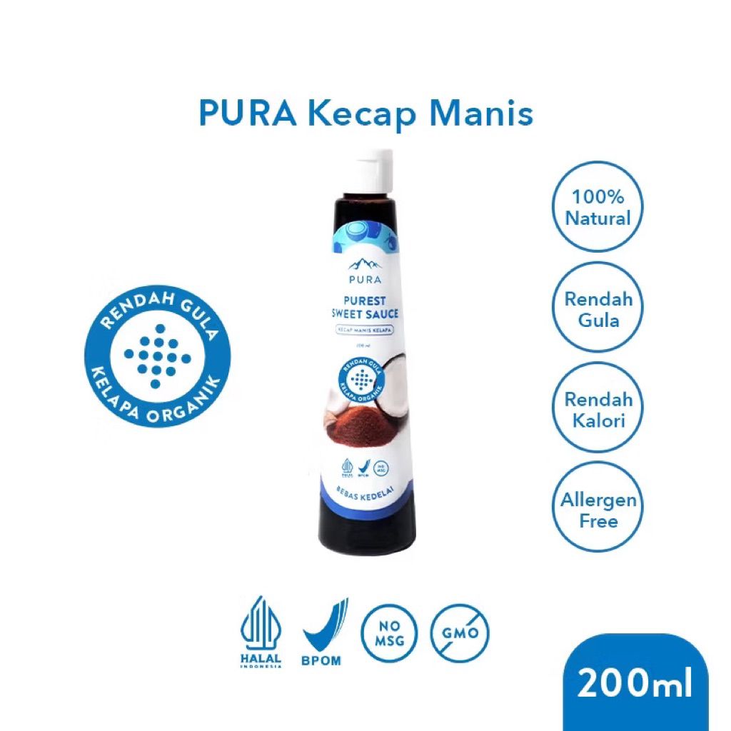 

Pura Kecap Manis (200ml) - Purest Sweet Sauce - Rendah Gula - Organik - Rendah Kalori - Kecap Manis Kelapa - Kecap Manis MPASI