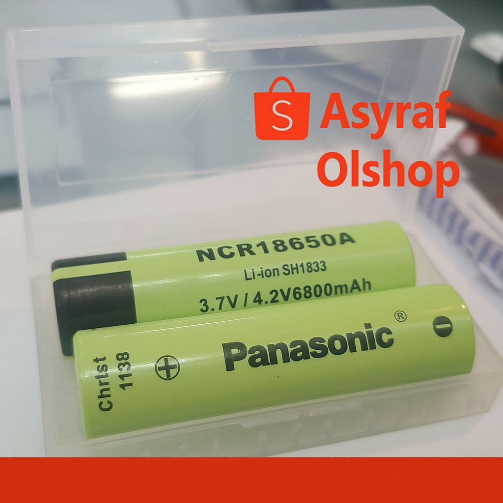 Baterai panasonic 6800mah 3,7v 3,4v 18650 Baterai Senter Mix Werlles power bank dll