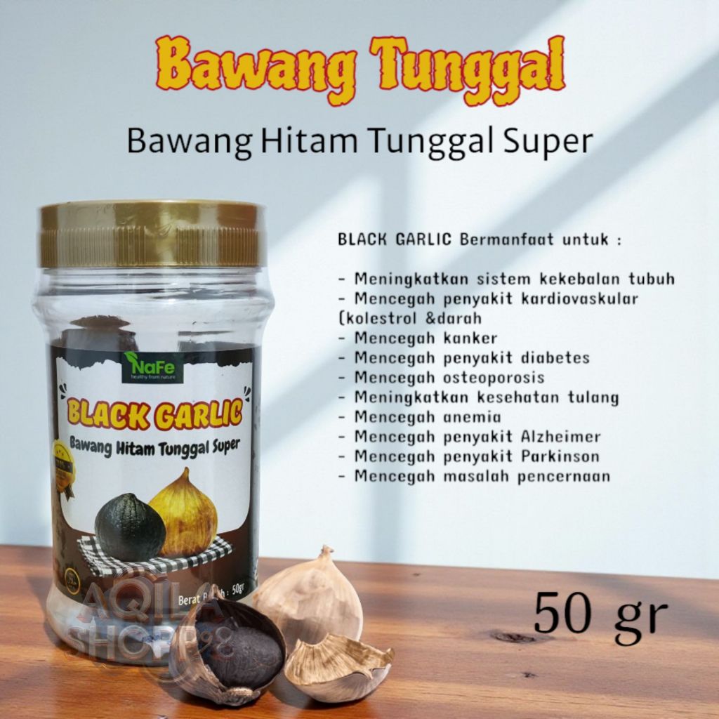 

NAFE Black Garlic Tunggal Bawang Tunggal Hitam Super 50gr
