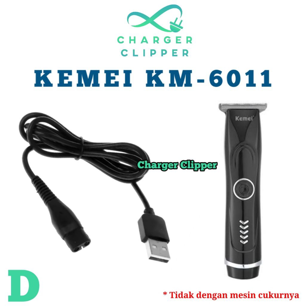 Kabel Charger Kemei 6011 Pengisi Daya Mesin Cukur Kemei Charger Clipper #D