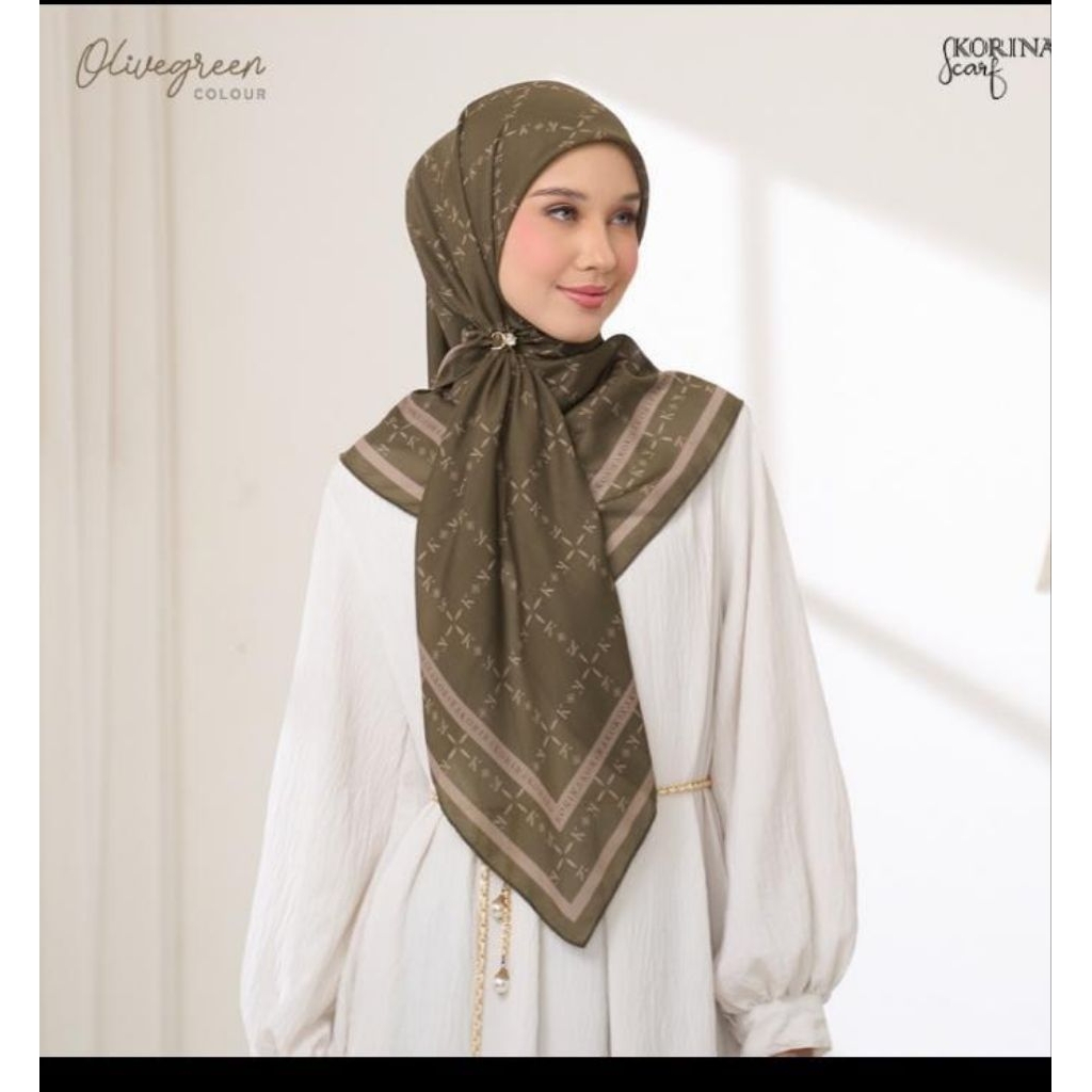 SCARF KORINA MOZA SERIES DEFECT✔️scraf korina, jilbab motif, jilbab cantik