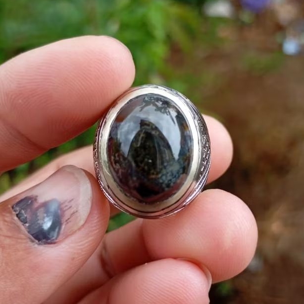 Natural cincin badar besi multicolor tembus senter