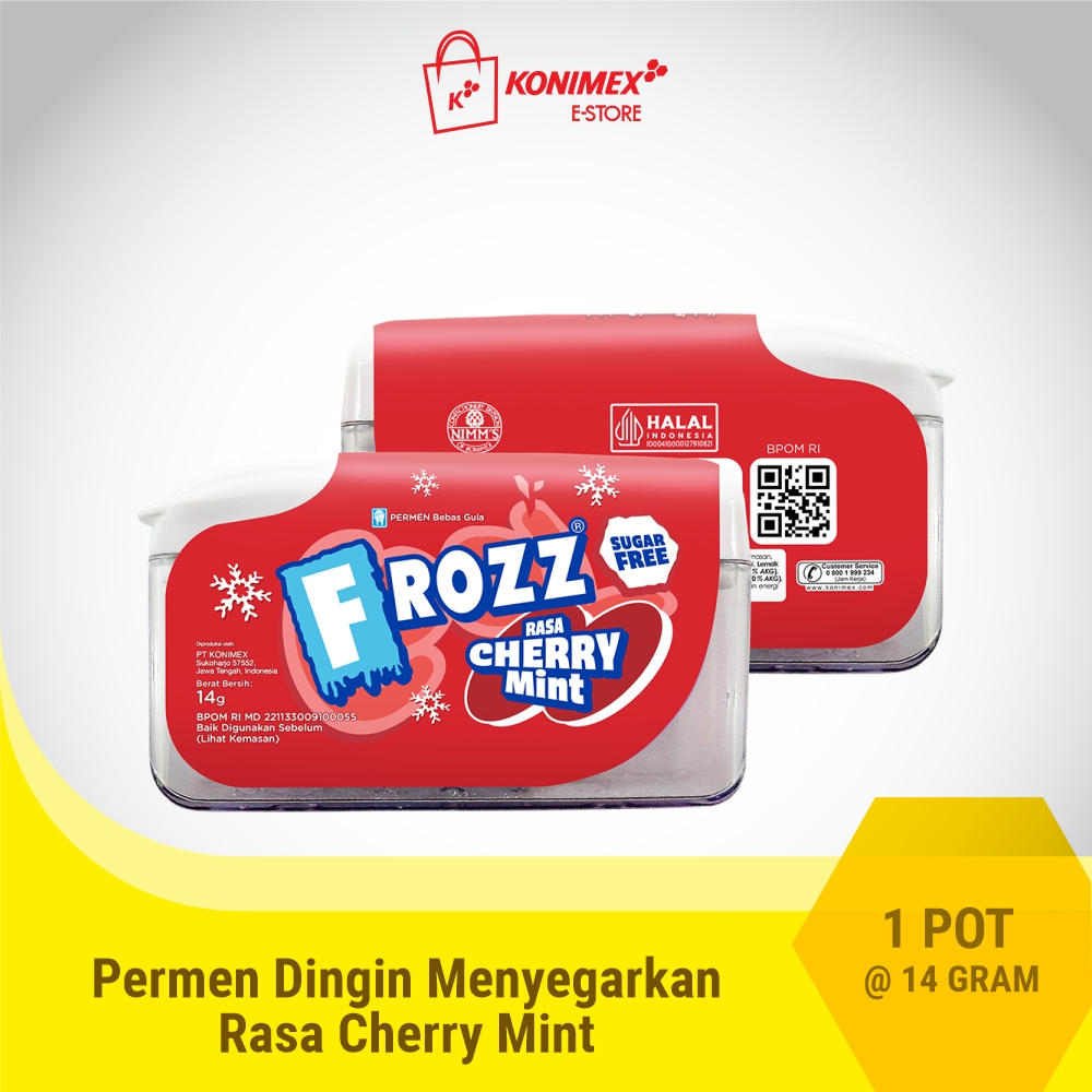 

FROZZ Cherry Mint - Permen bebas gula, rendah kalori & dingin menyegarkan