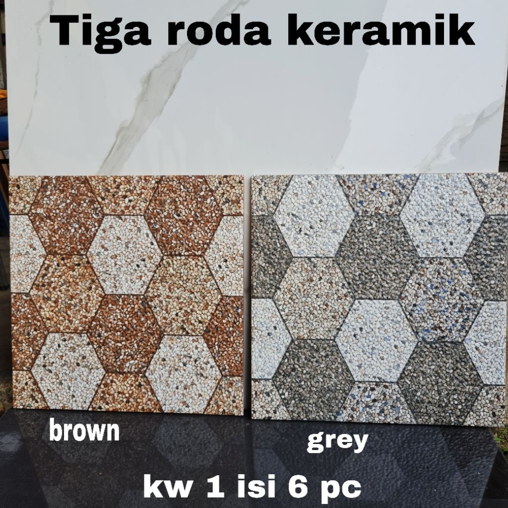 keramik 40x40/keramik kasar/keramik garasi/keramik teras/keramik batu batu/keramik hexagonal/keramik