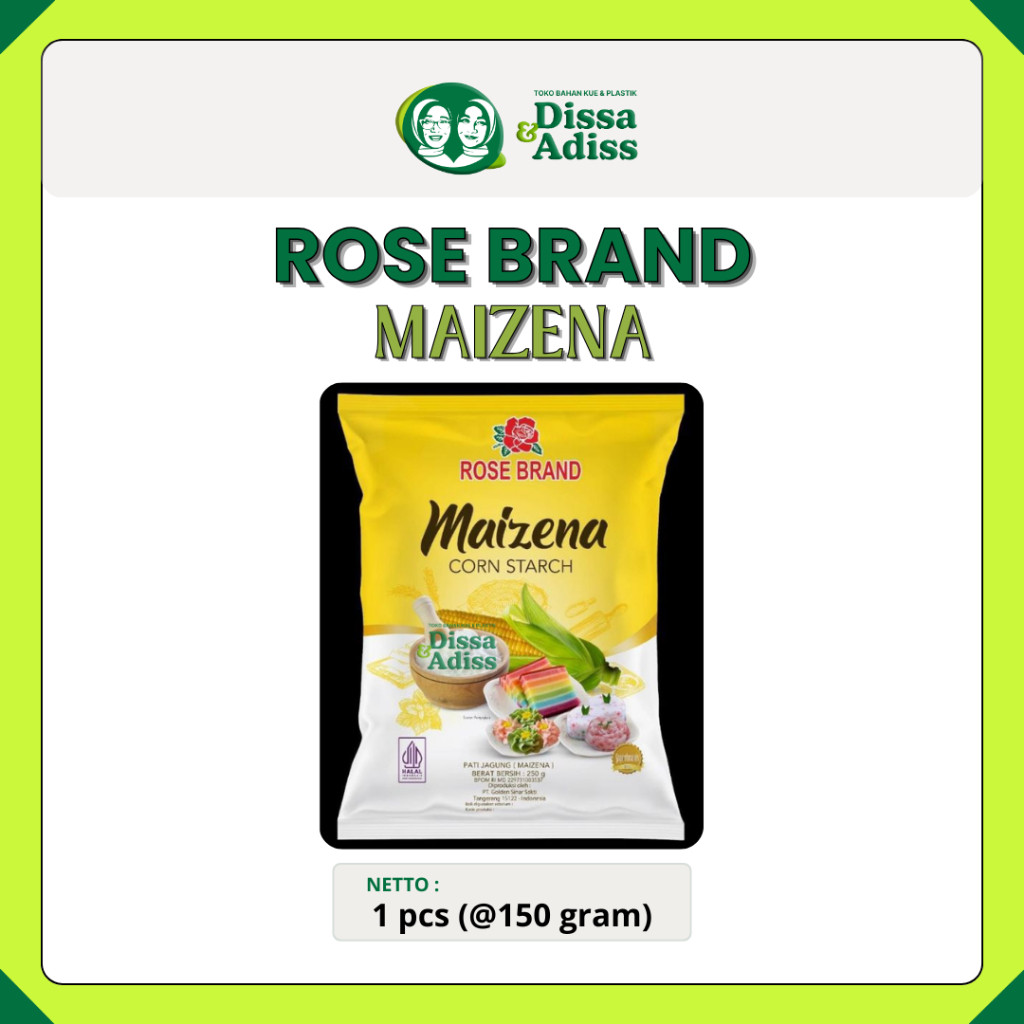 

Tepung Maizena / Corn Starch Rose Brand 150gr - Tobaqdissa