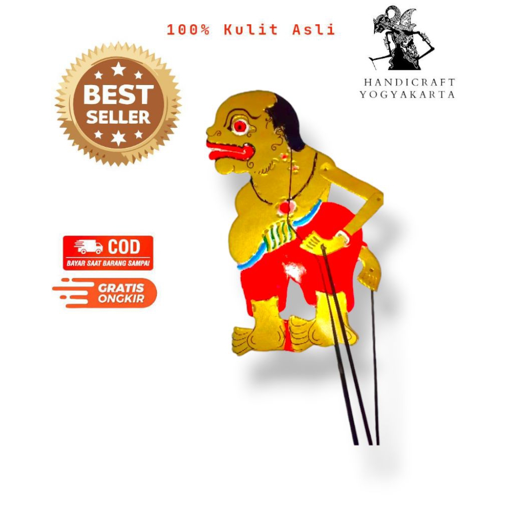 Wayang BAGONG KOLOR ABANG KI SENO Ukuran +- 45cm