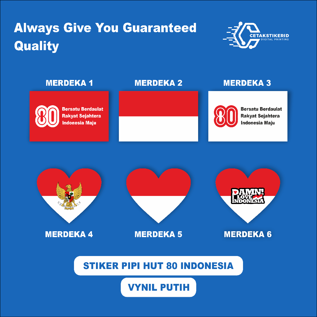 

CETAK STIKER PIPI KEMERDEKAAN RI 80 VYNIL PREMIUM