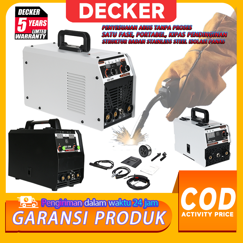 DECKER Mesin Las mig Listrik trafo las welding inverter Las Tanpa Gas Travo Inverter MIG MMA TIG