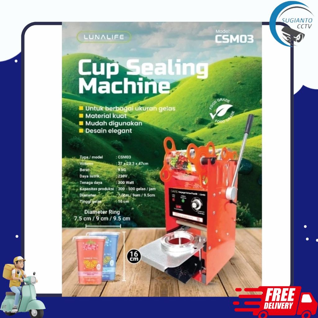 Mesin Cup Sealer LUNALIFE CSM03 - Mesin Press Cup Untuk Gelas 22oz GARANSI RESMI