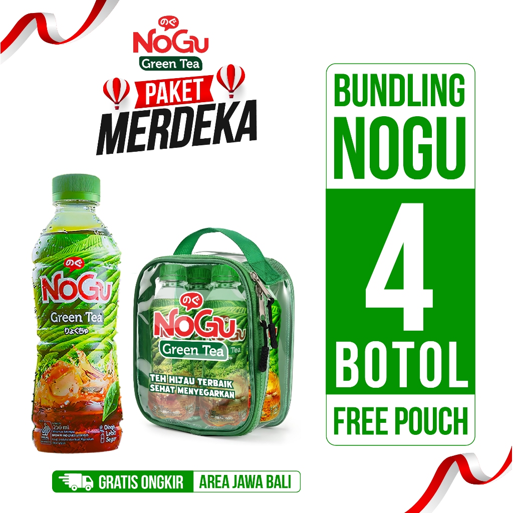 

NoGu Green Tea 250ml 4 botol FREE POUCH