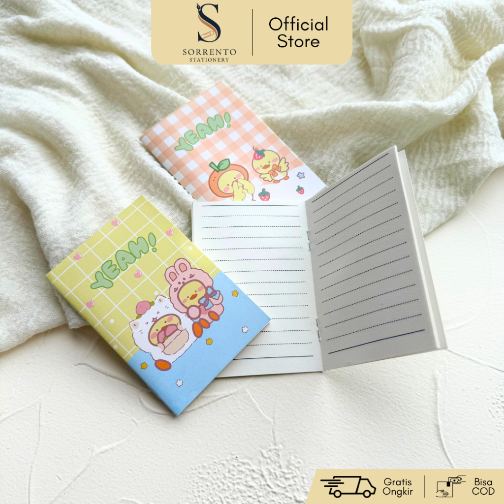 

Notebook A7 Bebek Kuning - Buku Saku Lucu Kertas Bergaris