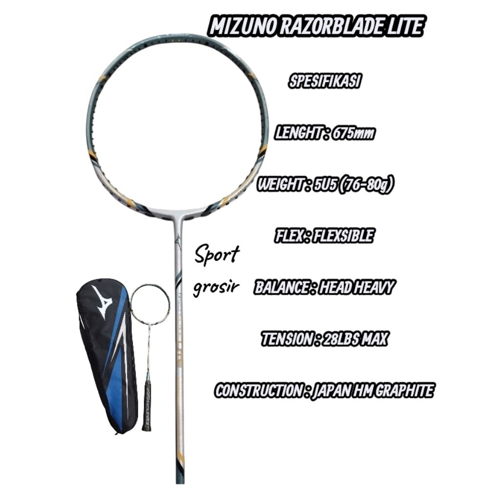 RAKET MIZUNO RAZORBLADE LITE 100% ORIGINAL