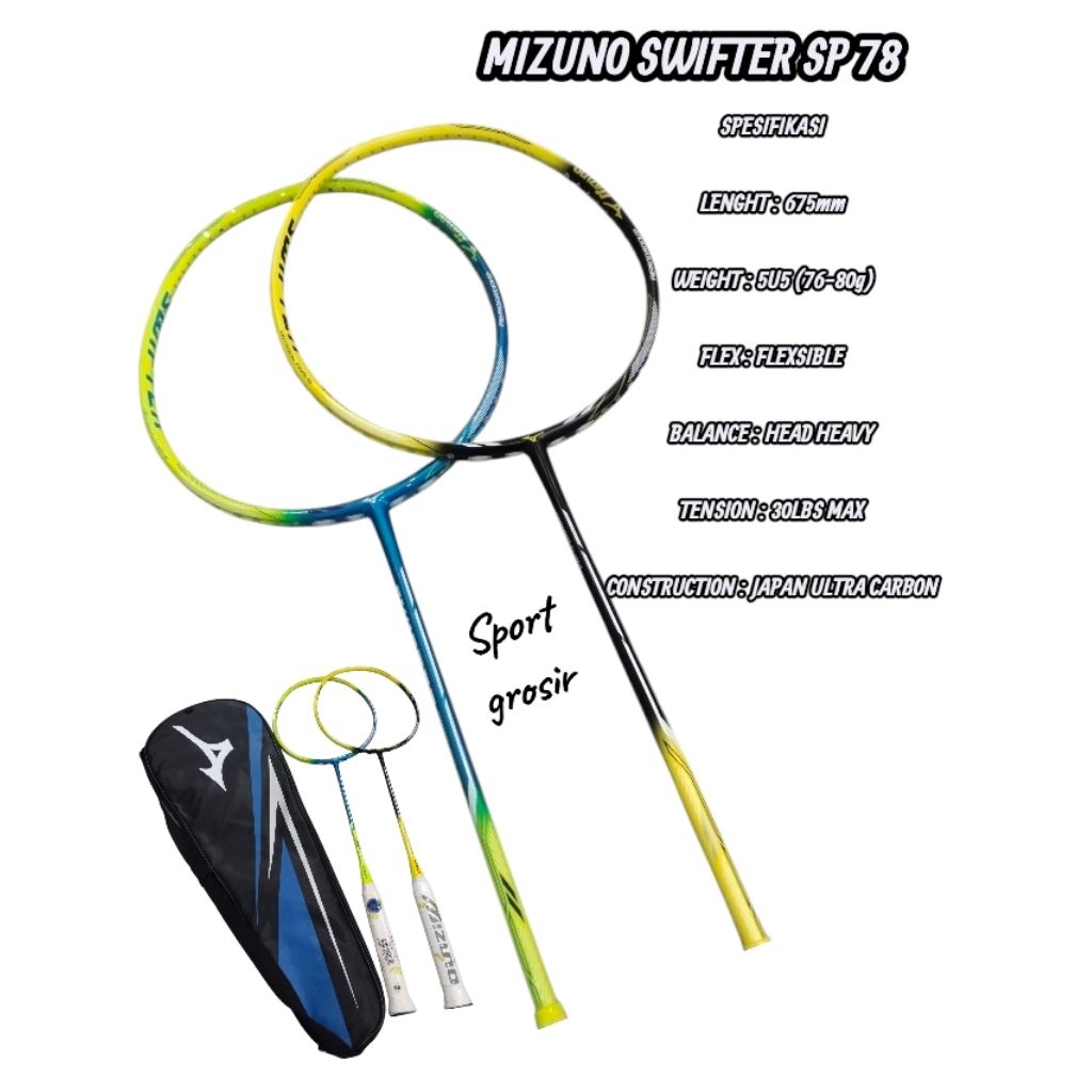 RAKET MIZUNO SWIFTER SP78 100% ORIGINAL