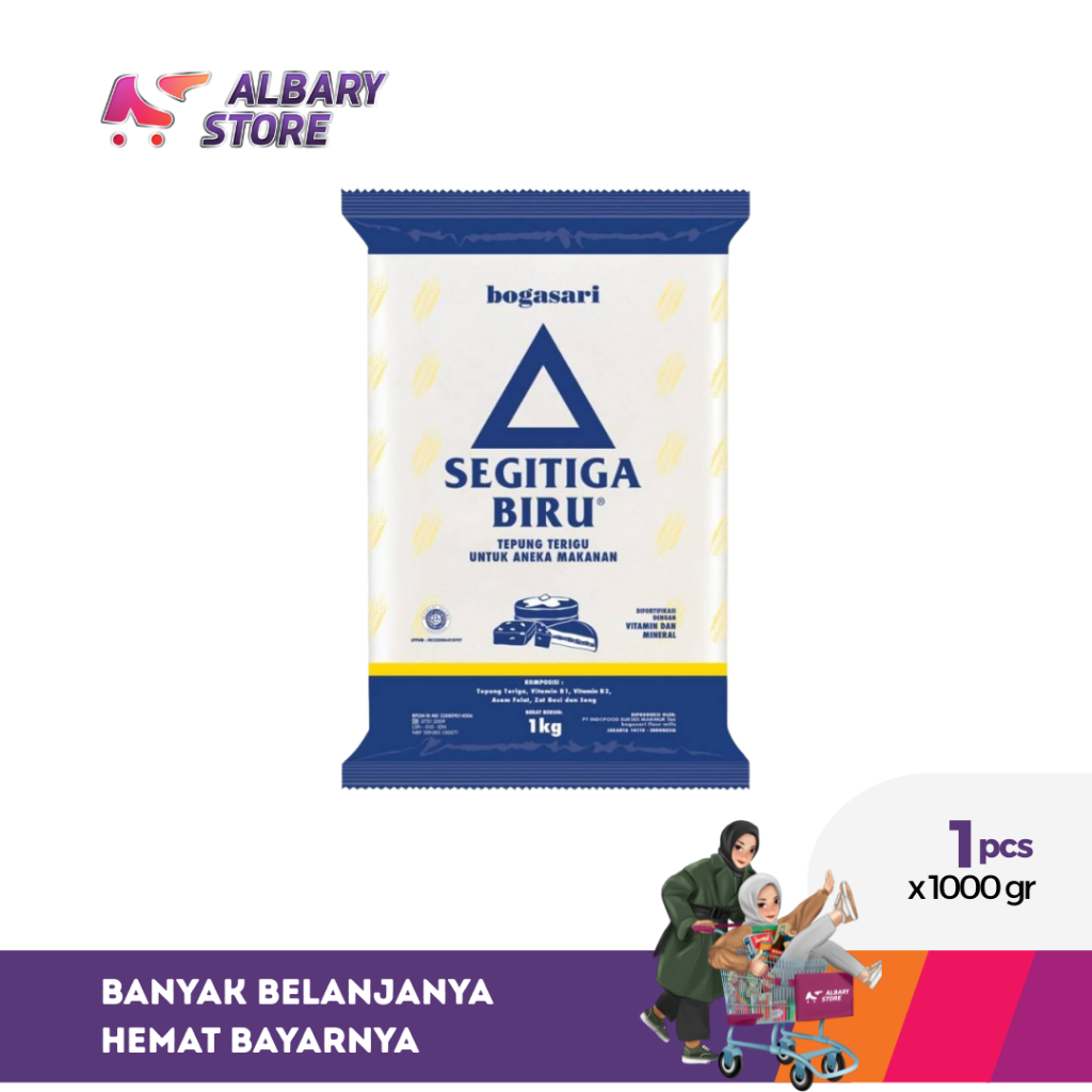 

Bogasari Segitiga Biru Tepung Terigu Bening 1 kg
