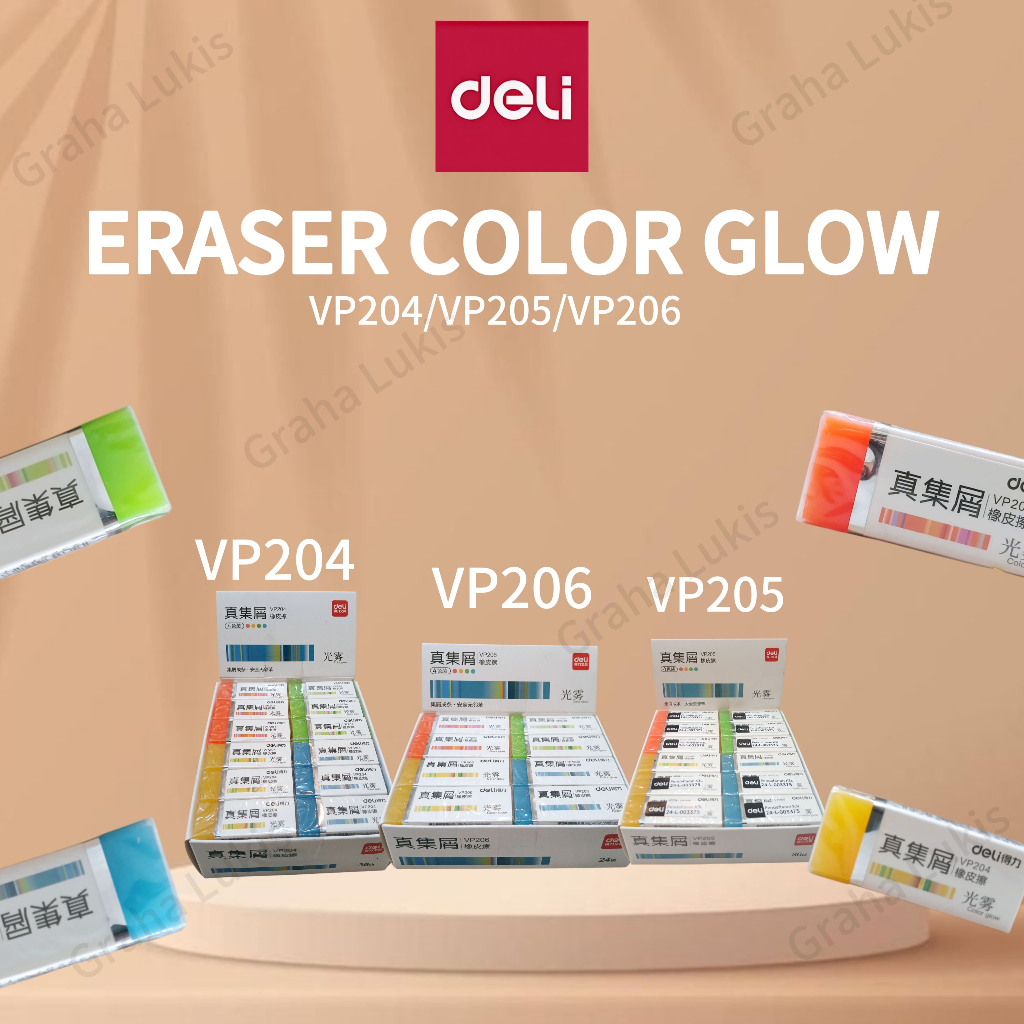 

Deli Eraser Color Glow-Penghapus Warna Warni VP-204/VP-205/VP-206