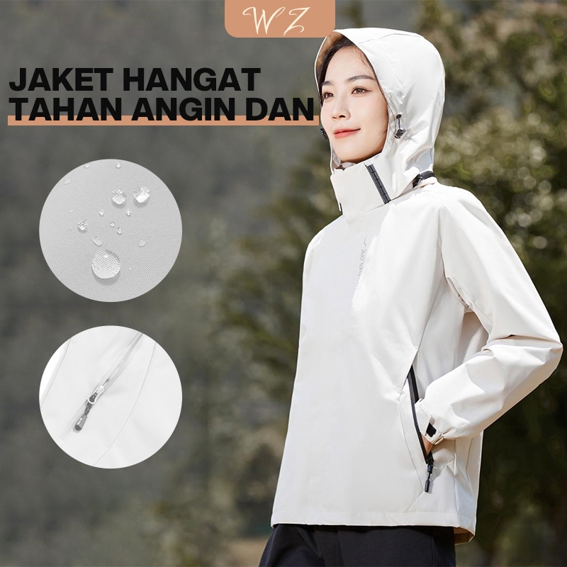 WishZing | Jaket  Wanita Jaket Ritsleting Anti Air Anti Angin Jaket Motor