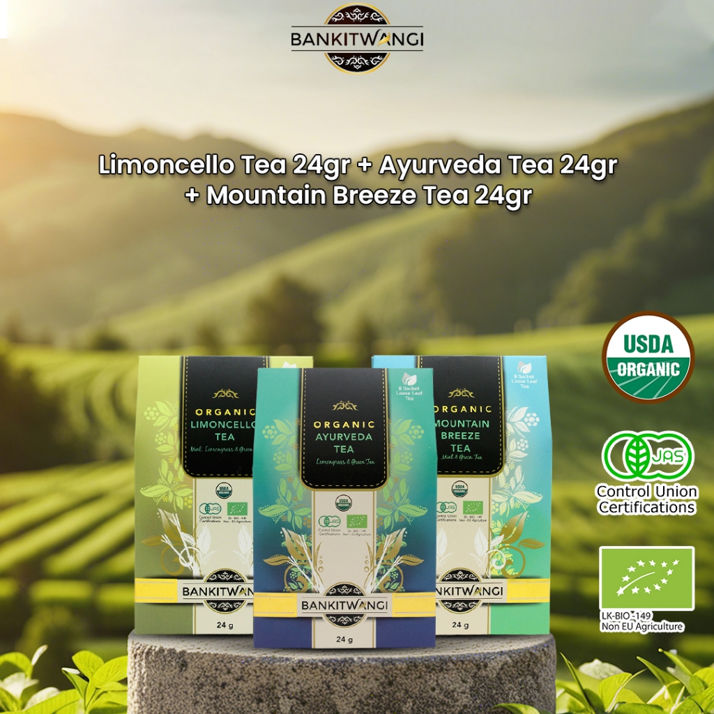 

Paket Bundling Bankitwangi Organic Limoncello Tea 24gr + Ayurveda Tea 24gr + Mountain Breeze 24gr