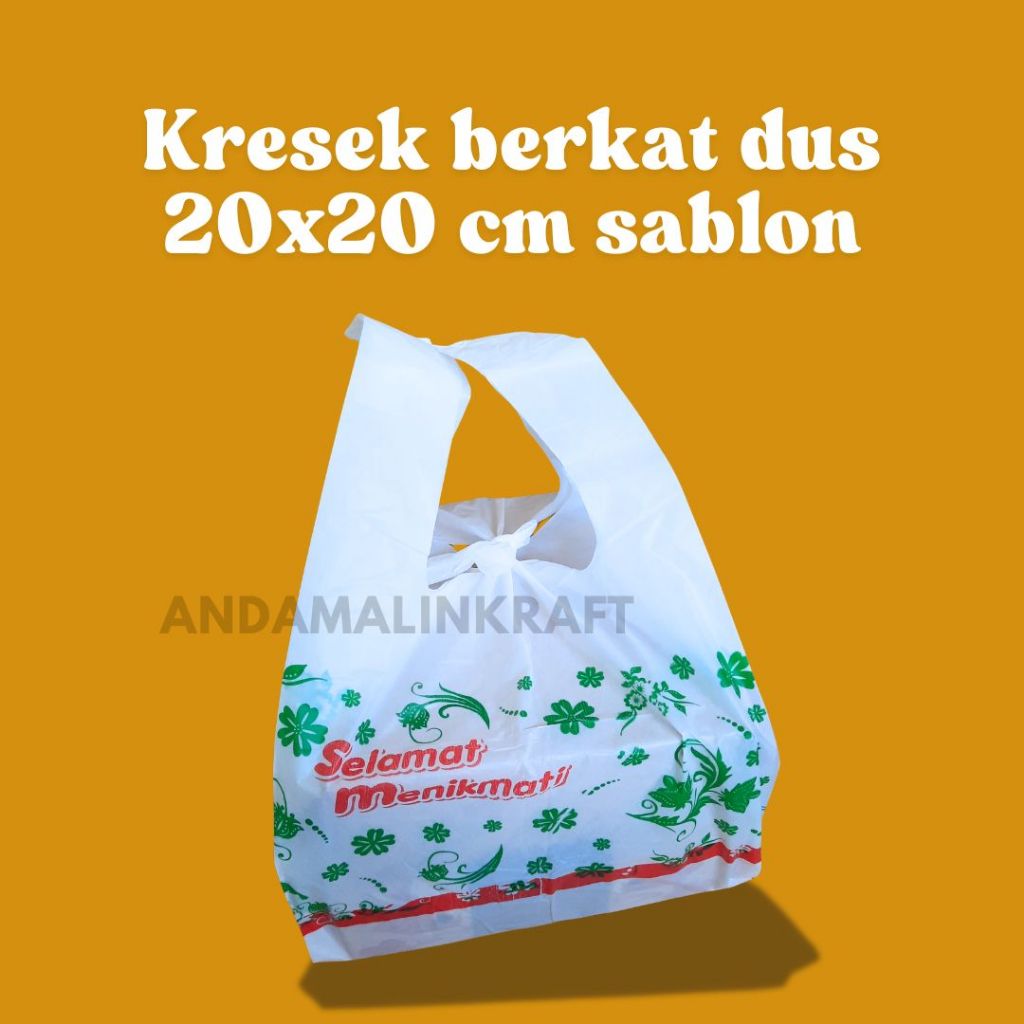 Kresek dos nasi ukuran 20x20 / 22x22 dos selamat menikmati / Kresek berkat / Kresek hajatan isi 50 l